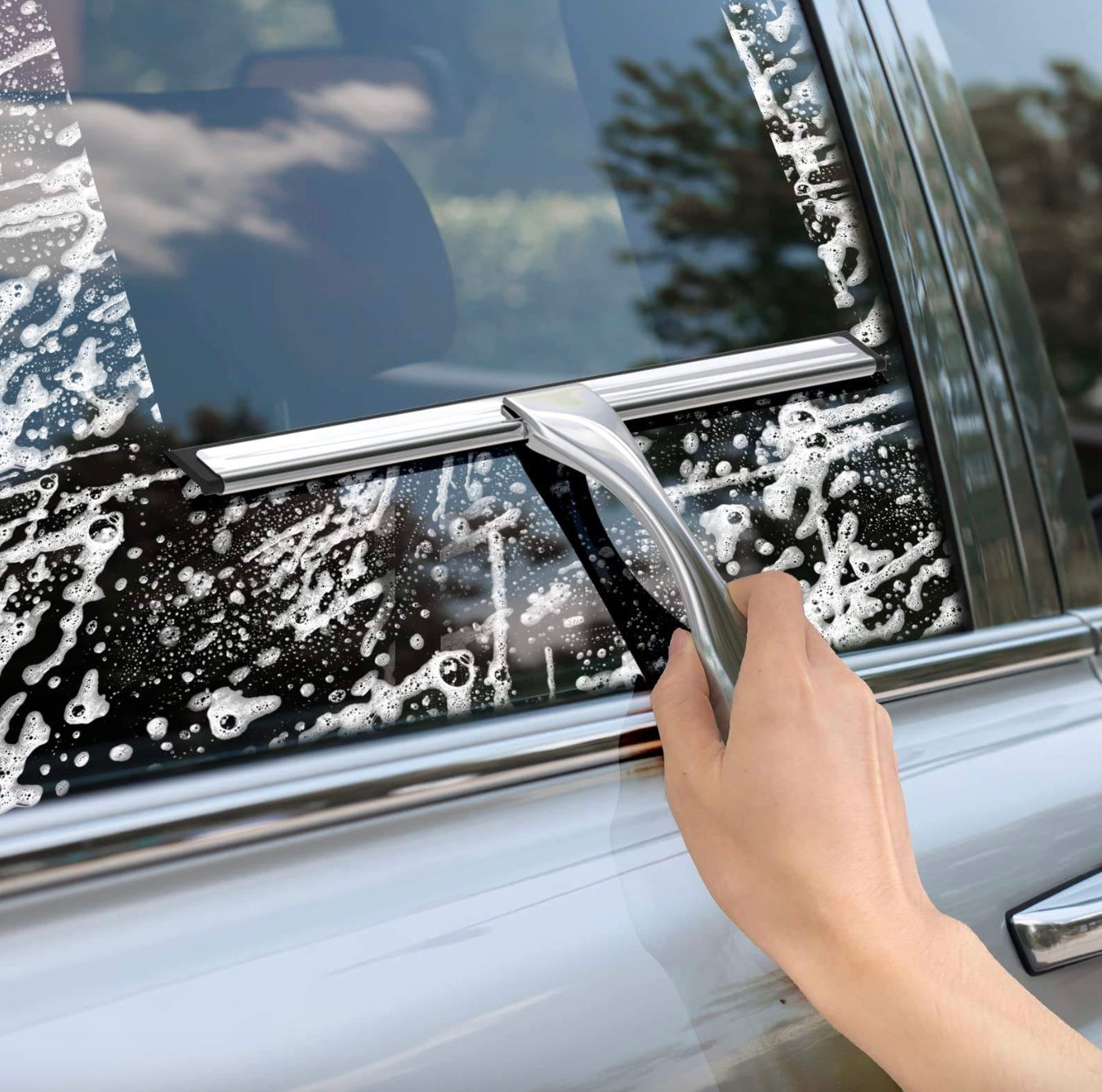 LIMPIADOR SQUEEGE PREMIUM DE ACERO INOXIDABLE